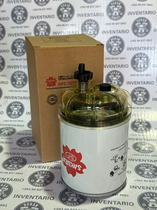 FILTRO DE COMBUSTIBLE CON SEPARADOR DE AGUAR INTERNACIONAL FORD HINO KENWORTH CON VISOR ROSCA 1" X 14 VISOR INCLUIDO