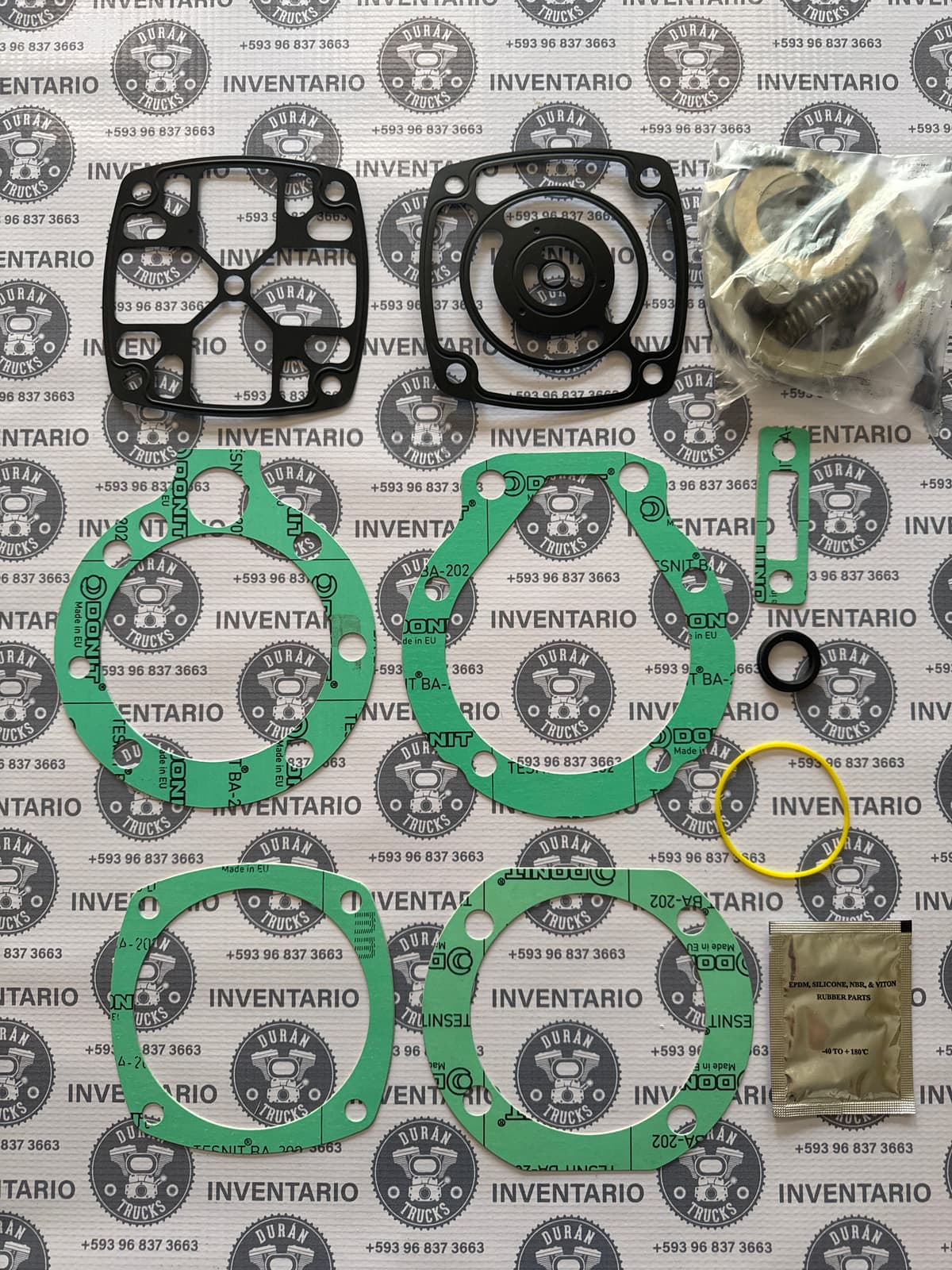 KIT DE EMPAQUES Y VALVULAS DE COMPRESOR CUMMINS 1 PISTON SERIE QE-296 6BT N14