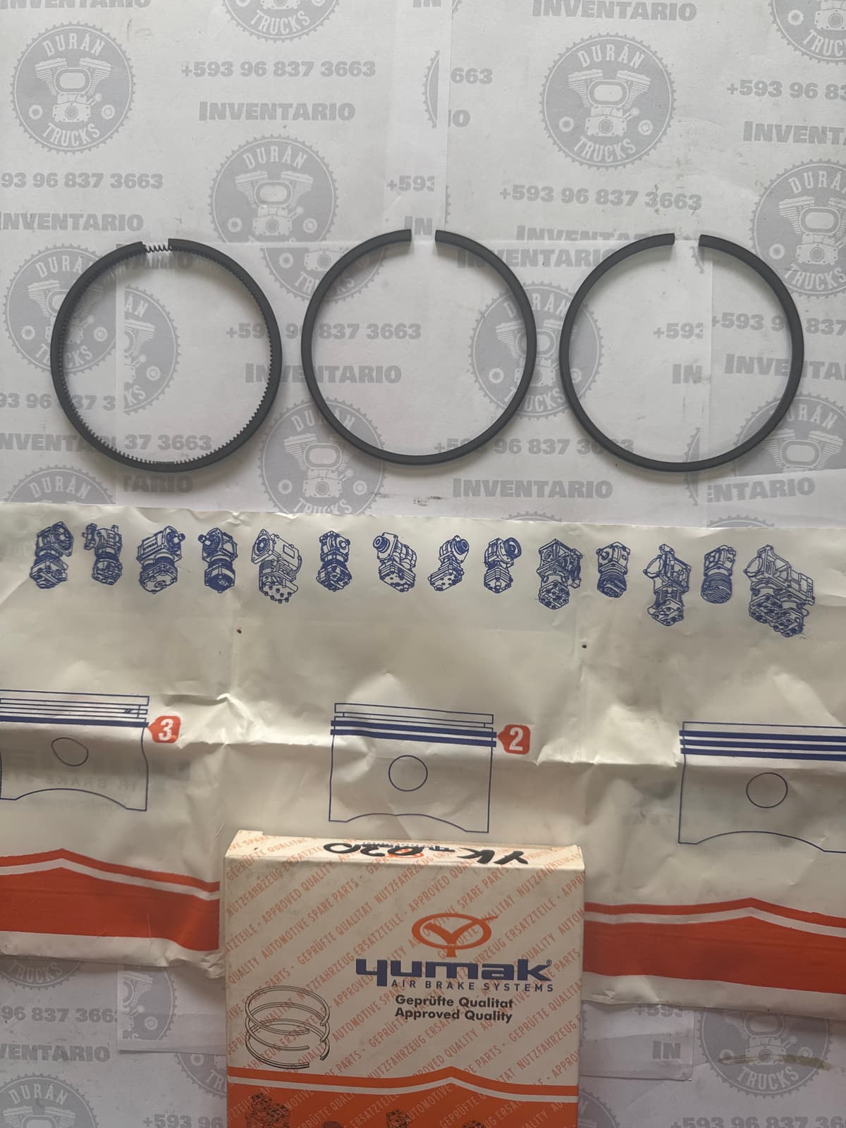 KIT DE RINES DE COMPRESOR STD DE 80mm VW 8-150 / 9-150 / 13-170 / 17-250 / 24-250 MOTOR CUMMINS ISBE FORD CARGO 815 