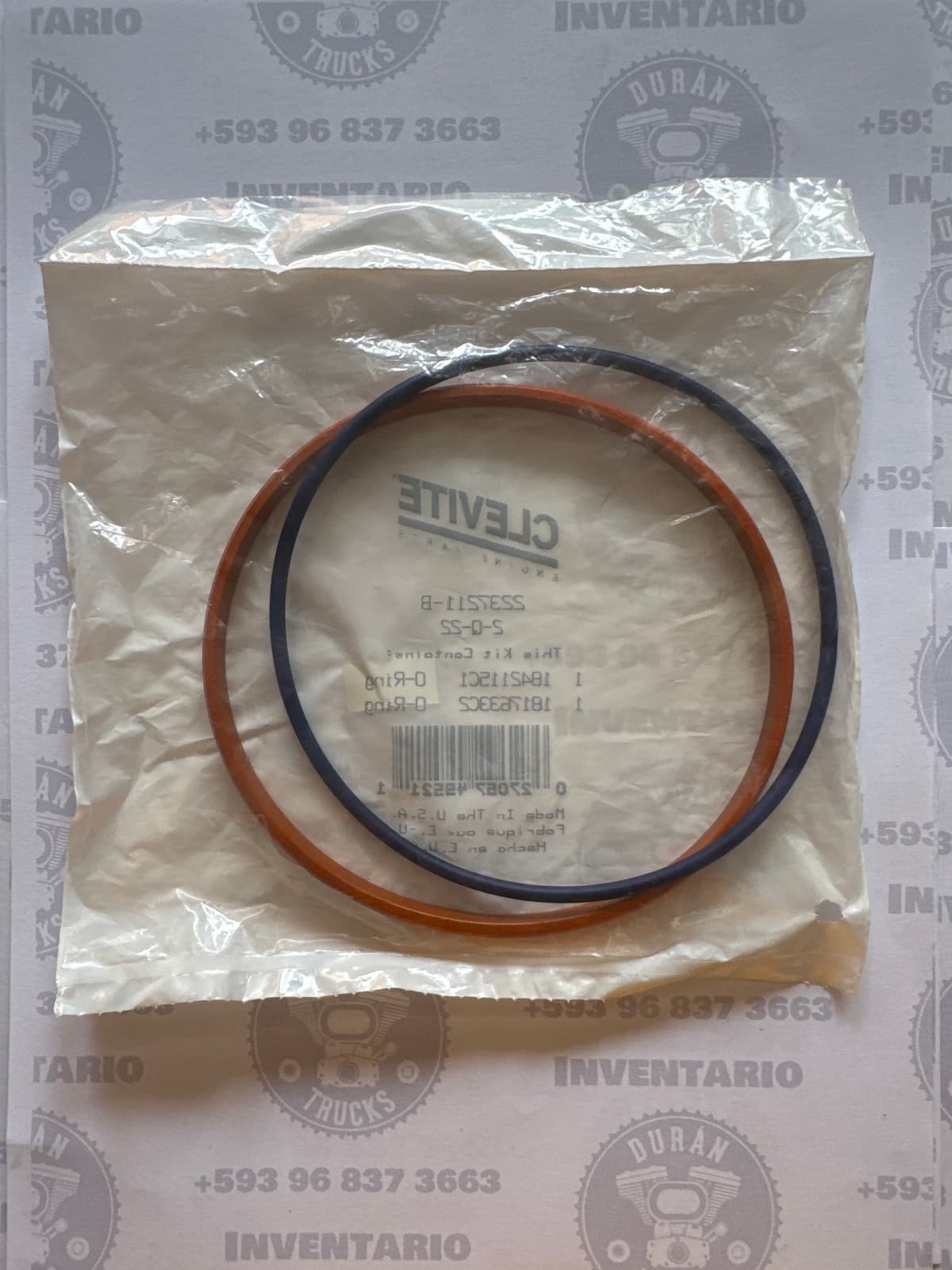 CAUCHOS PARA LAS CAMISAS O FUNDAS MOTOR INTERNATIONAL DT466 CAMISA DE 2 CAUCHOS 1 PLANO Y 1 REDONDO DESE EL 95 HASTA EL ACTUAL (VIENE 18421151 Y 1817633C2)