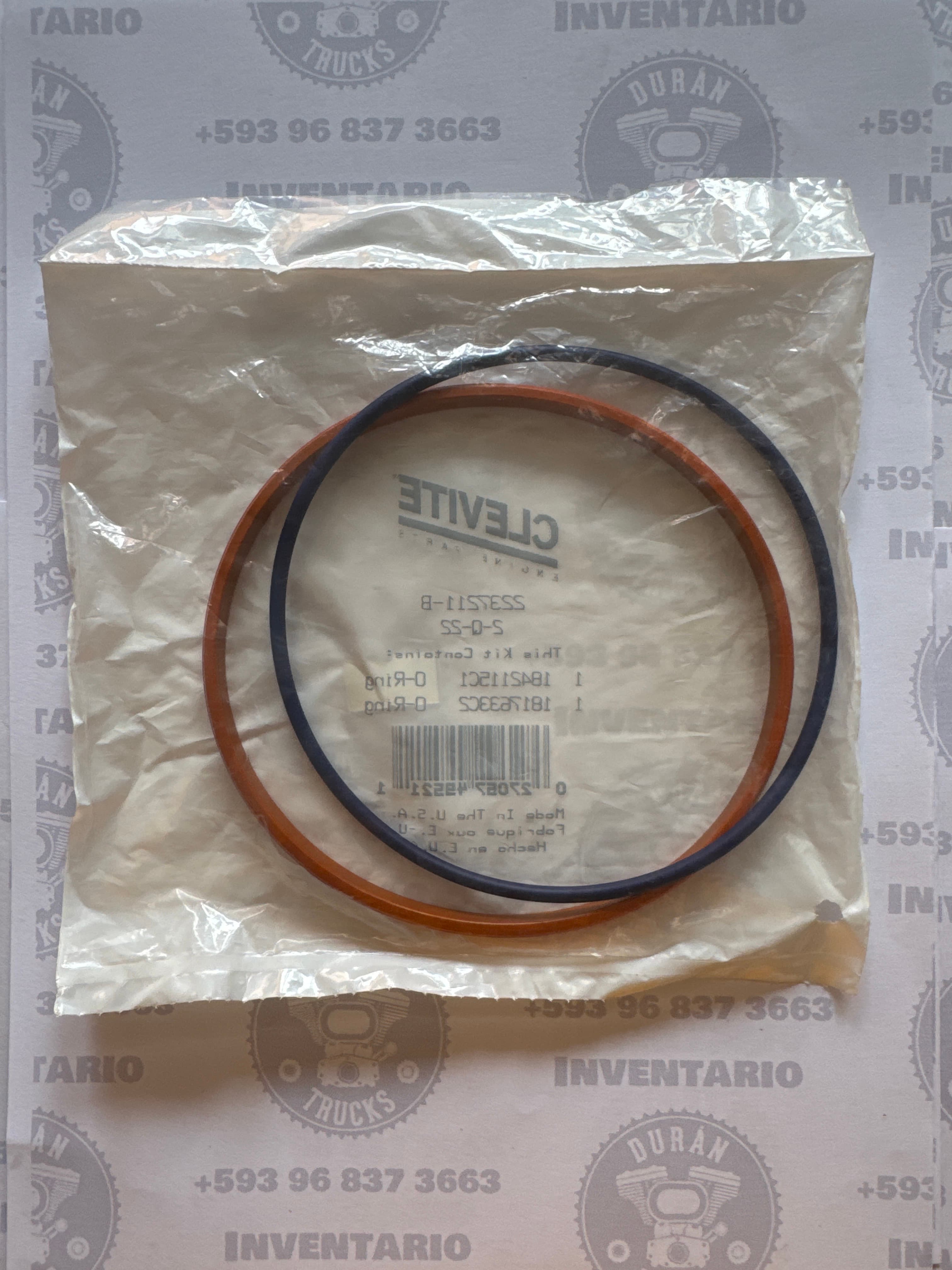CAUCHOS PARA LAS CAMISAS O FUNDAS MOTOR INTERNATIONAL DT466 CAMISA DE 2 CAUCHOS 1 PLANO Y 1 REDONDO DESE EL 95 HASTA EL ACTUAL (VIENE 18421151 Y 1817633C2)