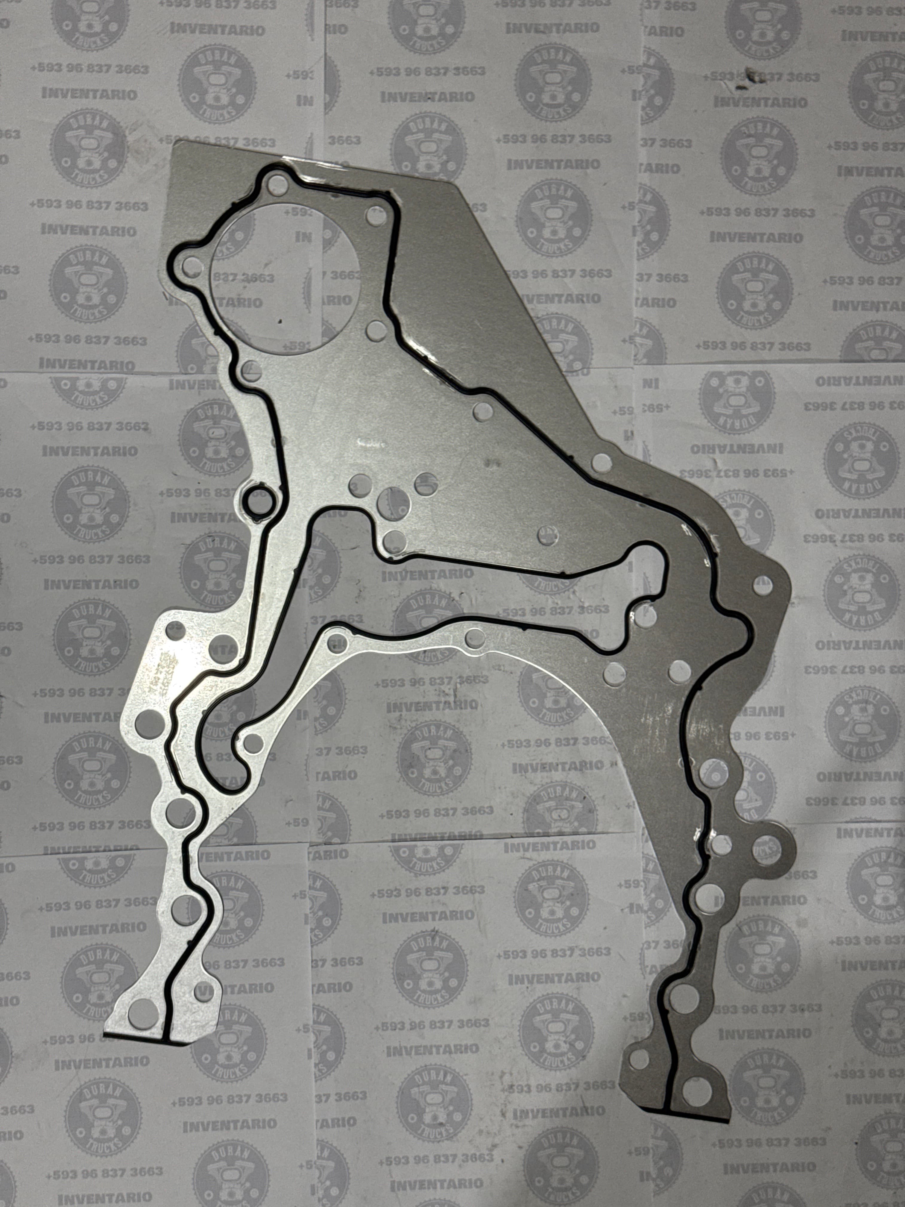 EMPAQUE DE TAPA DE DISTRIBUCION MOTOR CUMMINS ISZ LATA CON SELLO DE CAUCHO